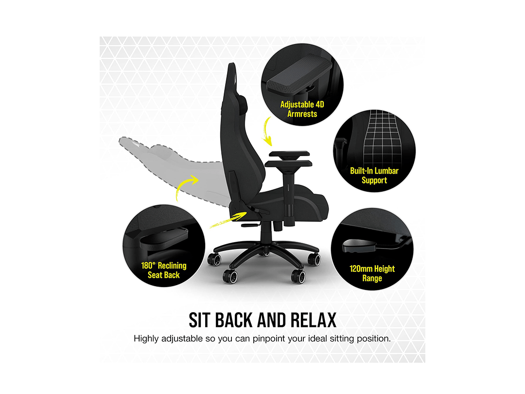 Corsair TC200 Gaming Chair - Soft Fabric – Black in Qatar Corsair TC200 Gaming Chair - Soft Fabric – Black in Qatar